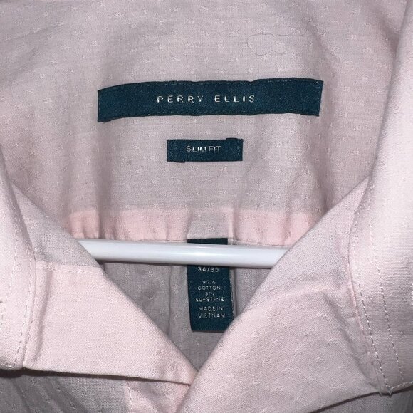 Perry Ellis Light Pink Long Sleeve Dress Shirt - Size 16 - Picture 4 of 5